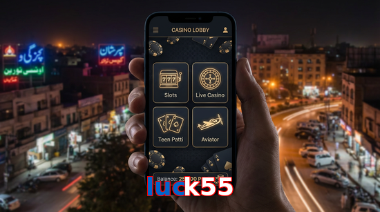 Main screen of Luck55 app page for PK players